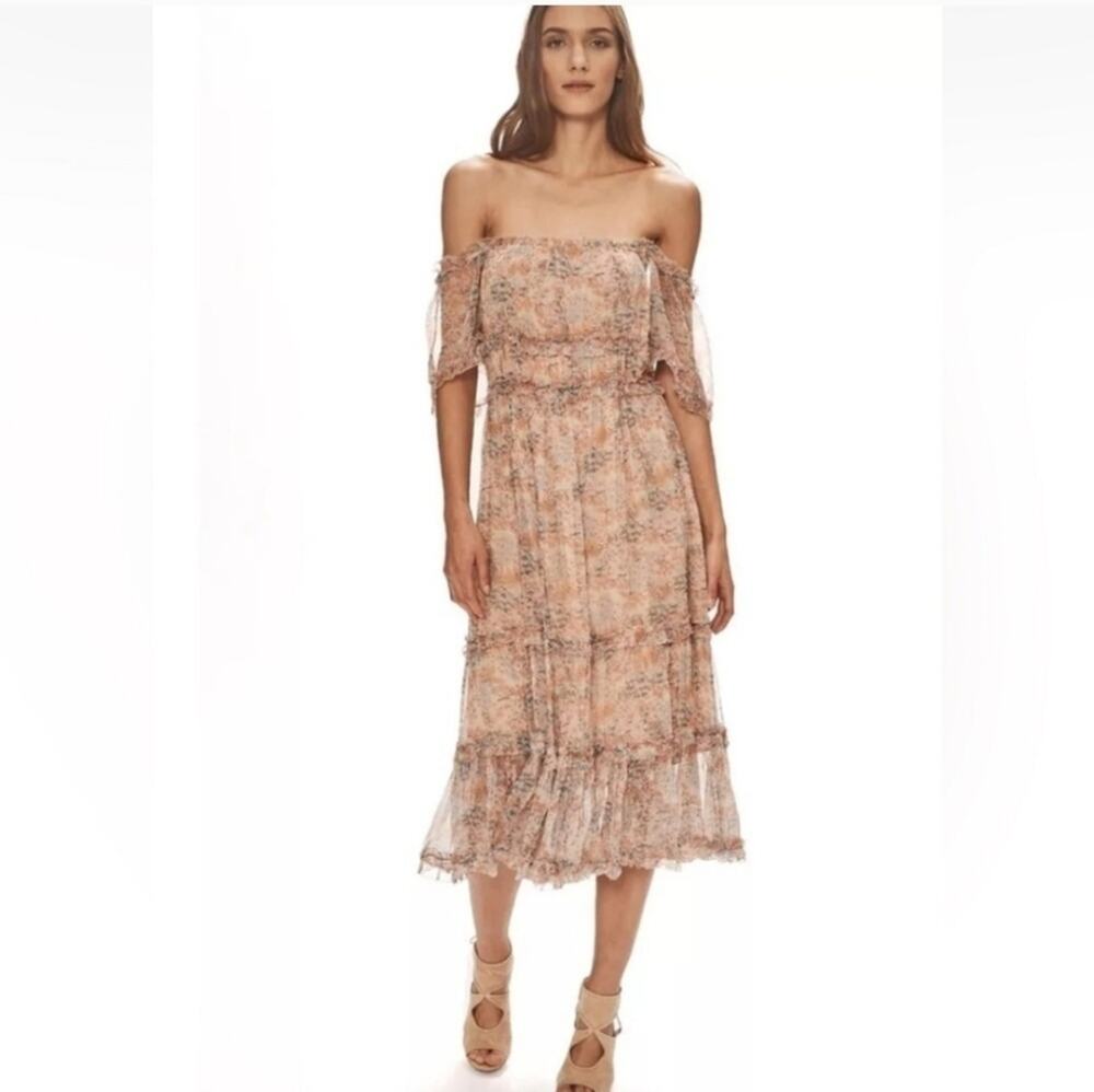Anthropologie Love The Label Floral Tiered Waterlily dress Medium
